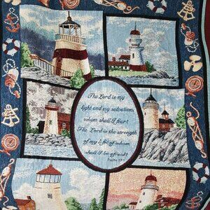 Lighthouses Throw Blanket USA Crown Crafts Ocean sea Nautical 44 X 56